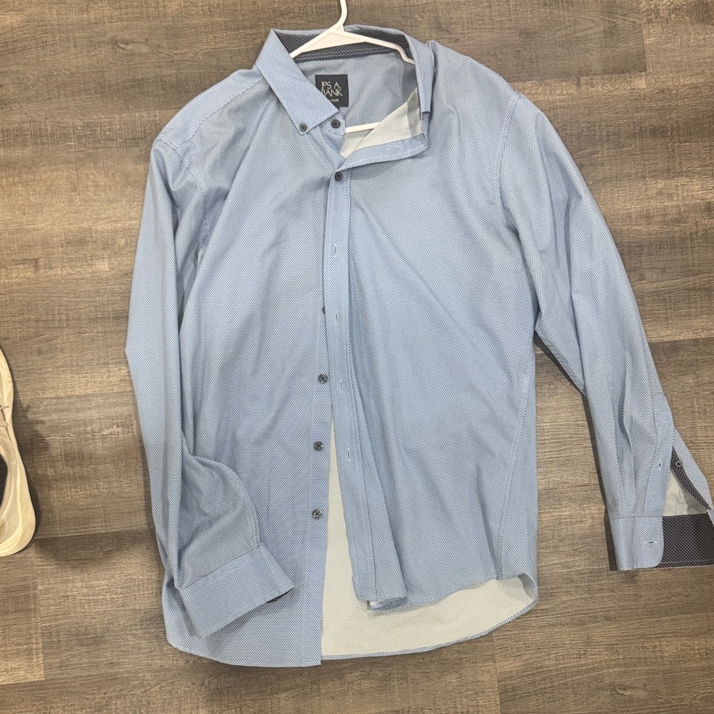 Jos. A. Bank Blue Patterned Shirt